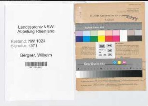 Entnazifizierung Wilhelm Bergner , geb. 22.06.1888 (Telegr.inspektor)