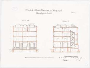Mineralogisches Institut der Albertus-Universität Königsberg: Querschnitte 1:100