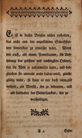 Eines Protestanten, Herrn Christoph Gottlieb von Murr, der Reichsstadt Nürnberg Zollamtmanns, und Mitglieds des königlichen historischen Instituts zu Göttingen, und der naturforschenden Gesellschaft in Berlin [et]c. Acht und zwanzig Briefe über die Aufhebung des Jesuiterordens
