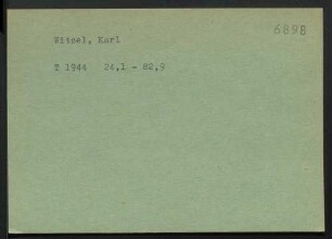 Witzel, Karl