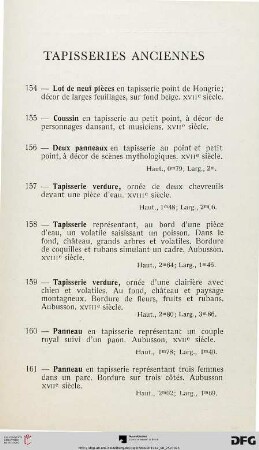 Tapisseries Anciennes (Nr. 154-165)