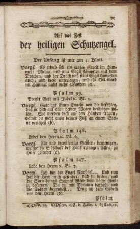 Auf das Fest der heiligen Schutzengel.