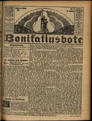 Erste Ausgabe vom Sonntag, den 13. Oktober 1929.