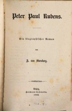 Peter Paul Rubens : e. biograph. Roman