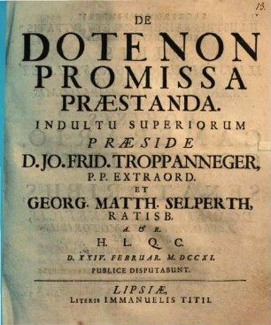 De Dote Non Promissa Praestanda