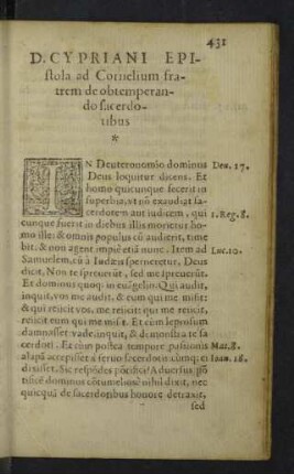 Cypriani Epistola.