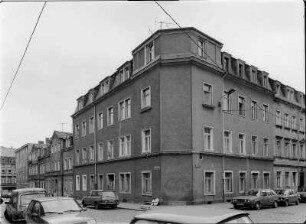 Dresden-Neustadt, Schönfelder Straße 12. Wohnhaus. Eckansicht