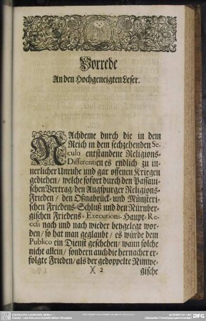 Vorrede An den Hochgeneigten Leser