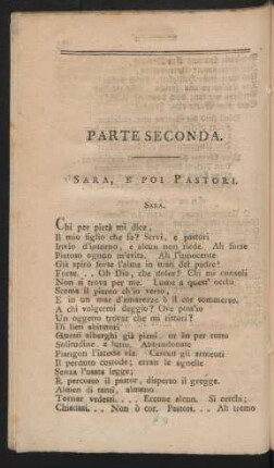 Parte Seconda = Zweiter Theil
