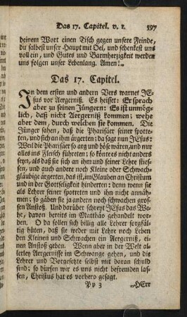 597-626, Das 17. Capitel