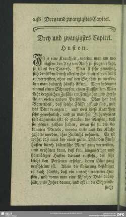 Drey und zwanzigstes Capitel. Husten