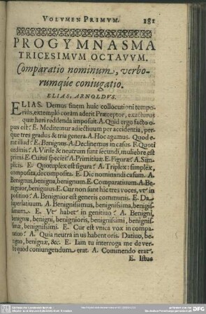 Progymnasma Tricesimum Octavum. Comparatio nominum, verborumqúe coniugatio