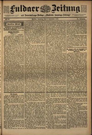 Zweite Ausgabe vom Samstag, den 03. September 1898.