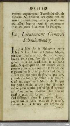 Le Lieutenant General Schoulenbourg