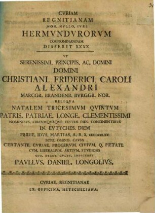 Cvriam Regnitianam Non. Nvllo. Ivre Hermvndvrorvm Cognominandam Disserit ..., 40