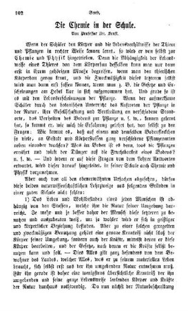 Die Chemie in der Schule : (Schluß folgt)