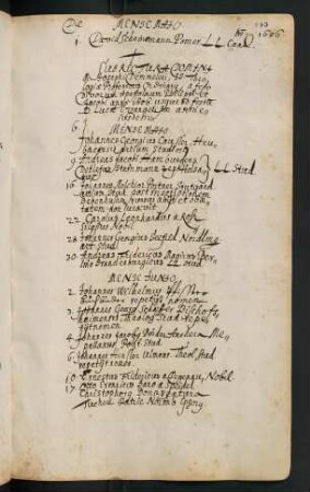 Sommerhalbjahr 1656. Rektorat Josef Demler