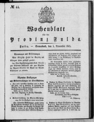 Nr. 44, Ausgabe vom 1. November 1845