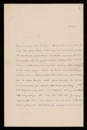 Nr. 6: Brief von Max von Waldberg an Edward Schröder, Heidelberg, 11.2.1892