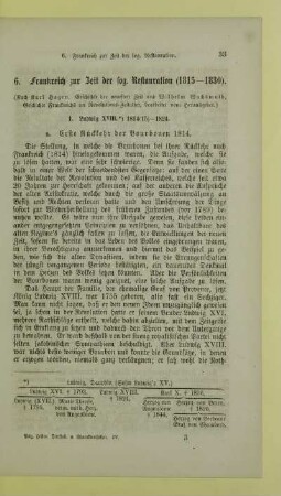 6. Frankreich zur Zeit der sog. Restauration (1815 - 1830)