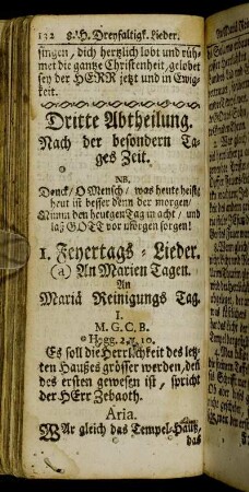 Dritte Abtheilung. Nach der besondern Tages Zeit.