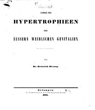 Ueber die Hypertrophieen der äussern weiblichen Genitalien