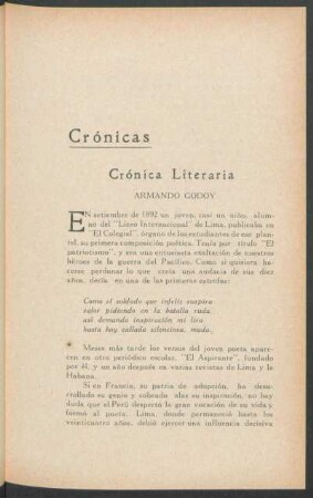 Crónica Literaria