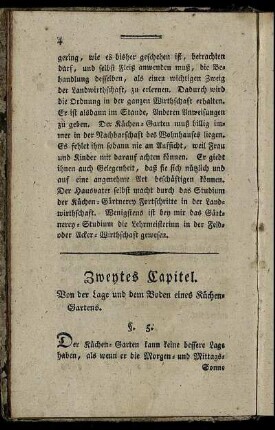 Zweytes Capitel. Von der Lage und dem Boden eines Küchen-Gartens.