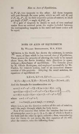 Note on axes of equilibrium.