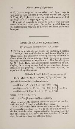 Note on axes of equilibrium.