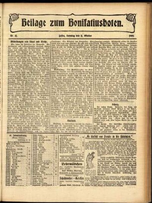 Zweite Ausgabe vom Sonntag, den 11. Oktober 1908.