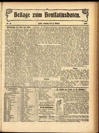 Zweite Ausgabe vom Sonntag, den 11. Oktober 1908.