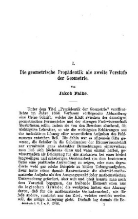 Die geometrische Propädeutik als zweite Vorstufe der Geometrie