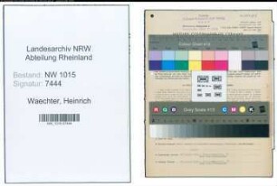 Entnazifizierung Heinrich Waechter , geb. 28.03.1893 (Abteilungsleiter)