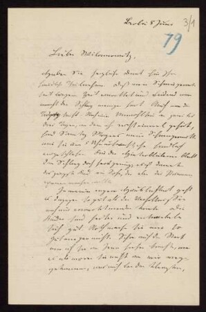 Nr. 2: Brief von Eugen Bormann an Ulrich von Wilamowitz-Moellendorff, Berlin, 8.6.1879