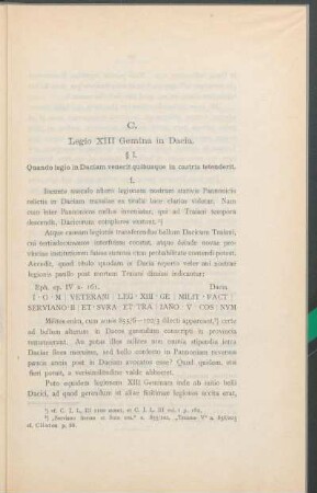 C. Legio XIII Gemina in Dacia.