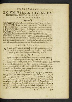 Problemata Ex Universo, Civili, Canonico, Feudali, Et Saxonico Iure Miscellanea