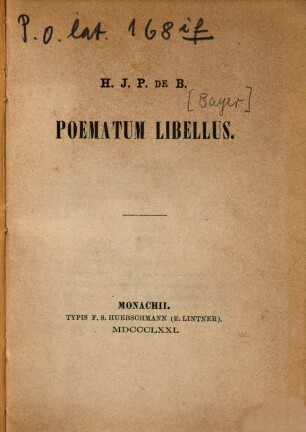 Poematum libellus