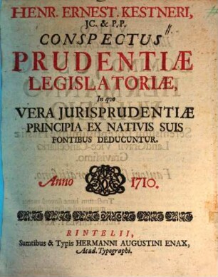 Conspectus prudentiae legislatoriae