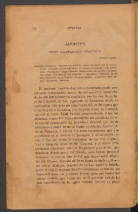 Apuntes sobre colonización amazónica