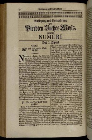 Auslegung und Betrachtung Des Vierdten Buches Mosis, genannt Numeri