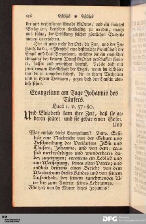 Evangelium am Tage Johannis des Täufers.