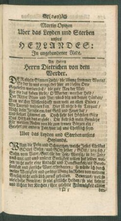 Martin Opitzen Uber das Leyden und Sterben unsers Heylandes: In ungebundener Rede.