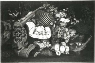 Stillleben : Pfeiler, Maximilian: Stillleben. 1691. Öl auf Leinwand; 95 x 142 cm. Moskau: Puschkin-Museum. Dresden: Ausstellung "Das Stilleben und sein Gegenstand"