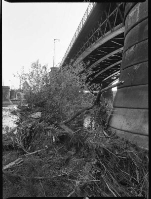 Dresden-Altstadt. Marienbrücke vor der der Sanierung. Eisenbahnbrücke