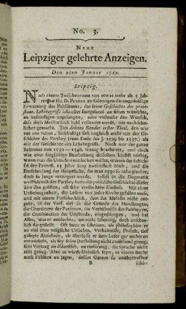 No. 3. Den 9ten Januar 1789.
