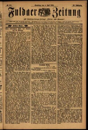 Erste Ausgabe vom Samstag, den 04. Juli 1896.