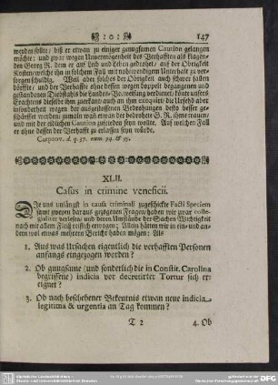 XLII. Casus in crimine veneficii