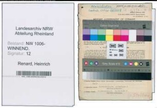 Entnazifizierung Heinrich Renard , geb. 28.04.1899 (Verw.Angestellter)