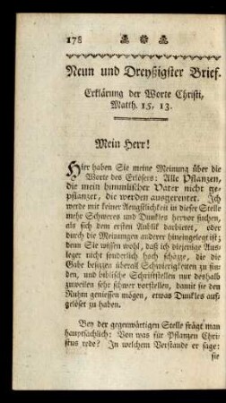 Neun und Dreyßigster Brief.